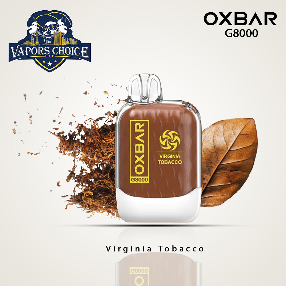 OXVA OXBAR G8000 (50mg & 20mg) 8000 PUFFS - DISPOSABLE VAPE Virginia Tobacco UAE Al Ain & Abu Dhabi